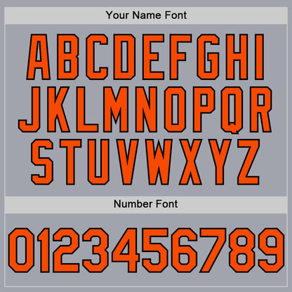 Custom Gray Black Pinstripe Orange Authentic Sleeveless Baseball Jersey - Sky-Custom
