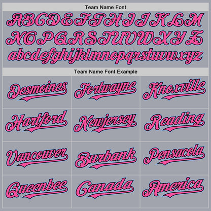Custom Gray Black Pinstripe Light Blue-Pink Authentic Sleeveless Baseball Jersey - Sky-Custom