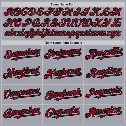 Custom Gray Black Pinstripe Crimson Authentic Sleeveless Baseball Jersey - Sky-Custom