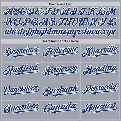 Custom Gray Royal Pinstripe White Authentic Sleeveless Baseball Jersey - Sky-Custom