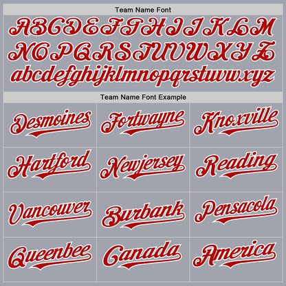 Custom Gray White Pinstripe Red Authentic Sleeveless Baseball Jersey - Sky-Custom