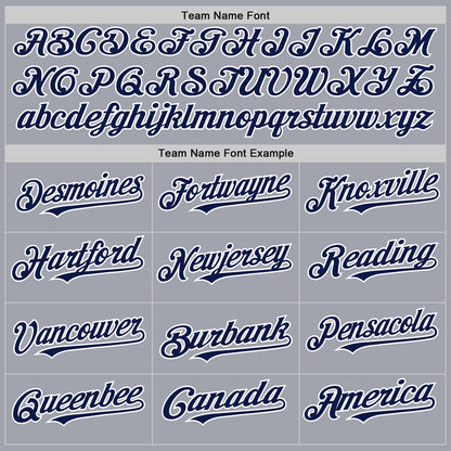 Custom Gray Navy-White Authentic Sleeveless Baseball Jersey - Sky-Custom