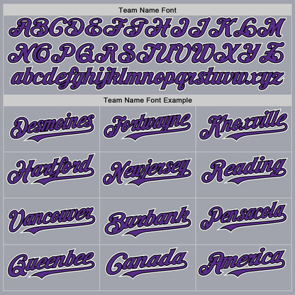Custom Gray Purple-Black Authentic Sleeveless Baseball Jersey - Sky-Custom