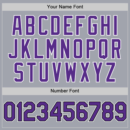 Custom Gray Purple-Black Authentic Sleeveless Baseball Jersey - Sky-Custom