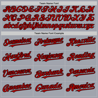 Custom Gray Red-Black Authentic Sleeveless Baseball Jersey - Sky-Custom