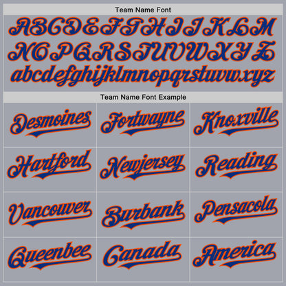 Custom Gray Royal-Orange Authentic Sleeveless Baseball Jersey - Sky-Custom
