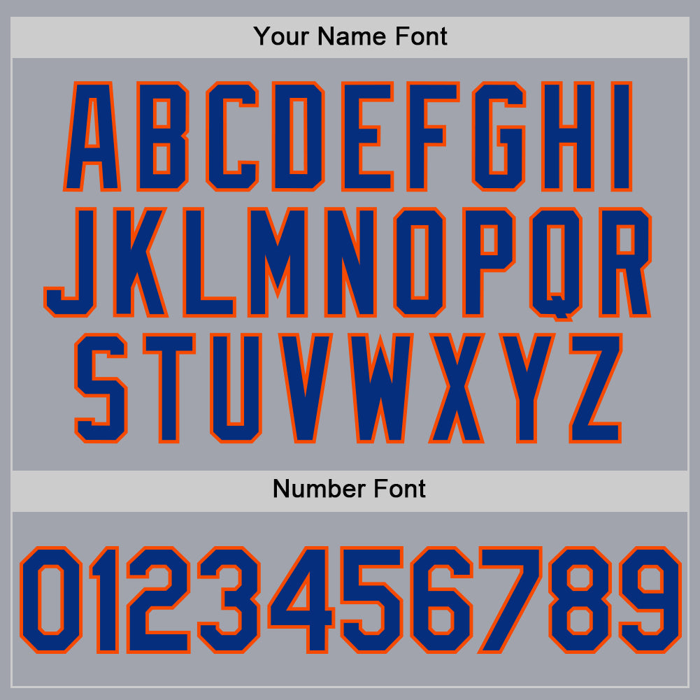 Custom Gray Royal-Orange Authentic Sleeveless Baseball Jersey - Sky-Custom