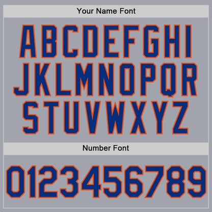 Custom Gray Royal-Orange Authentic Sleeveless Baseball Jersey - Sky-Custom
