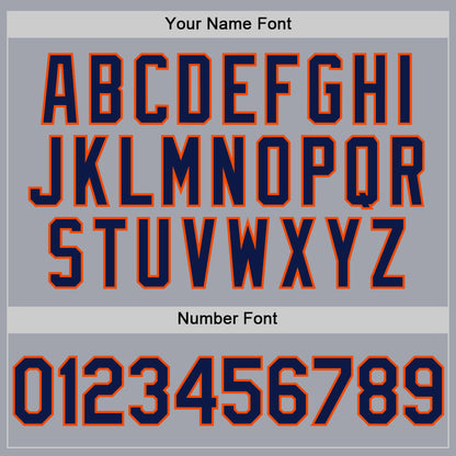 Custom Gray Navy-Orange Authentic Sleeveless Baseball Jersey - Sky-Custom