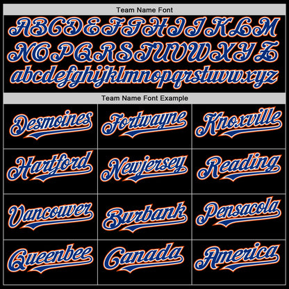 Custom Black Royal-Orange Authentic Sleeveless Baseball Jersey - Sky-Custom