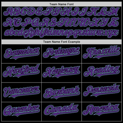 Custom Black Purple-Light Blue Authentic Sleeveless Baseball Jersey - Sky-Custom