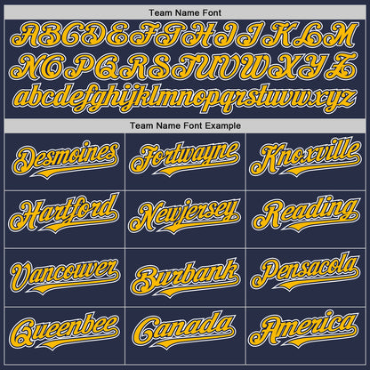 Custom Navy Gold-White Authentic Sleeveless Baseball Jersey - Sky-Custom