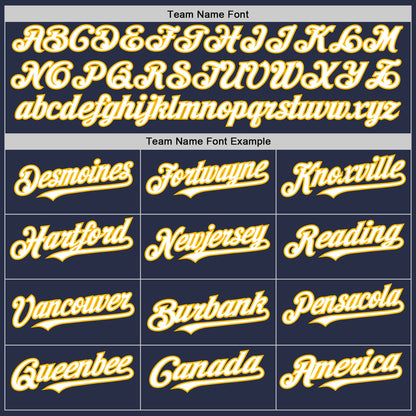 Custom Navy White-Gold Authentic Sleeveless Baseball Jersey - Sky-Custom