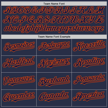 Custom Navy Orange Authentic Sleeveless Baseball Jersey - Sky-Custom