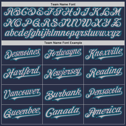 Custom Navy Gray-Teal Authentic Sleeveless Baseball Jersey - Sky-Custom