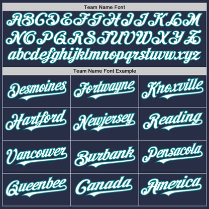Custom Navy White-Teal Authentic Sleeveless Baseball Jersey - Sky-Custom