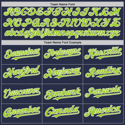 Custom Navy Neon Green-White Authentic Sleeveless Baseball Jersey - Sky-Custom