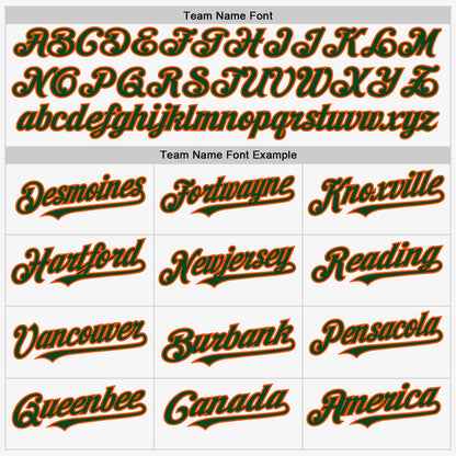 Custom White Green-Orange Authentic Sleeveless Baseball Jersey - Sky-Custom