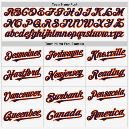 Custom White Navy-Orange Authentic Sleeveless Baseball Jersey - Sky-Custom