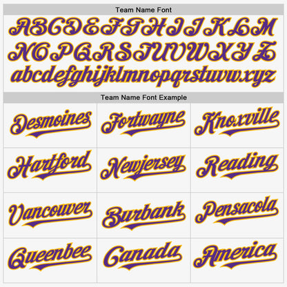Custom White Purple-Gold Authentic Sleeveless Baseball Jersey - Sky-Custom