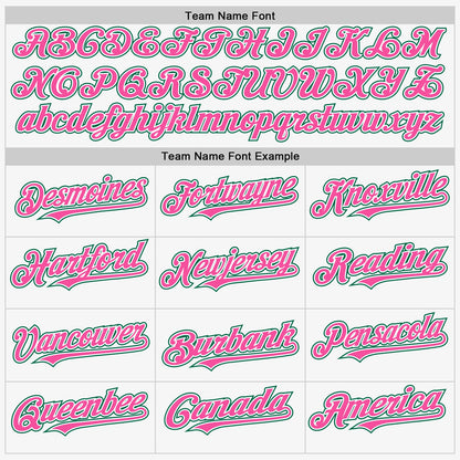 Custom White Kelly Green-Pink Authentic Sleeveless Baseball Jersey - Sky-Custom