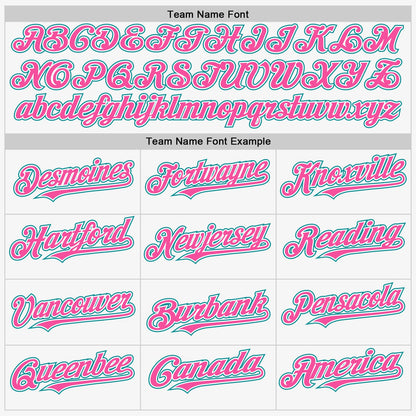 Custom White Teal-Pink Authentic Sleeveless Baseball Jersey - Sky-Custom