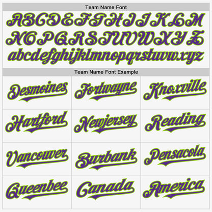 Custom White Purple-Neon Green Authentic Sleeveless Baseball Jersey - Sky-Custom