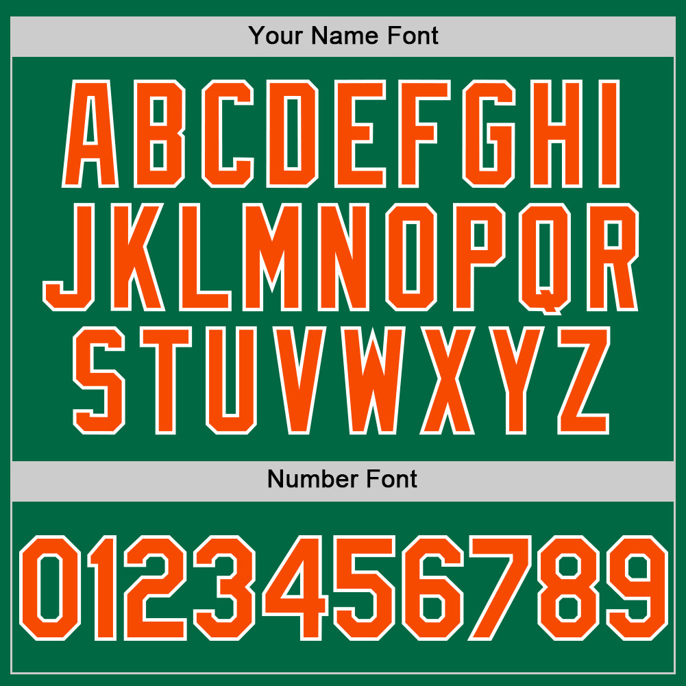 Custom Kelly Green Orange-White Authentic Sleeveless Baseball Jersey - Sky-Custom