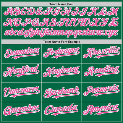 Custom Kelly Green Pink-White Authentic Sleeveless Baseball Jersey - Sky-Custom