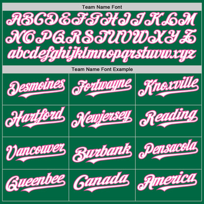 Custom Kelly Green White-Pink Authentic Sleeveless Baseball Jersey - Sky-Custom