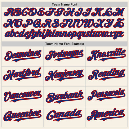 Custom Cream Royal-Red Authentic Sleeveless Baseball Jersey - Sky-Custom