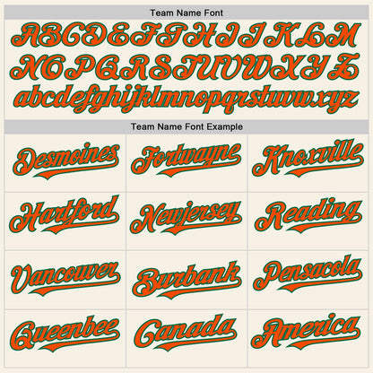 Custom Cream Orange-Kelly Green Authentic Sleeveless Baseball Jersey - Sky-Custom
