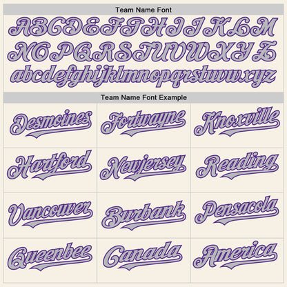 Custom Cream Purple-Gray Authentic Sleeveless Baseball Jersey - Sky-Custom
