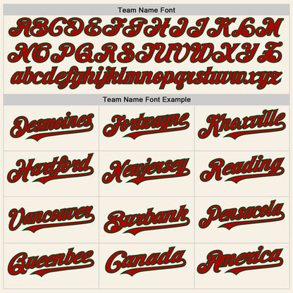 Custom Cream Red-Green Authentic Sleeveless Baseball Jersey - Sky-Custom