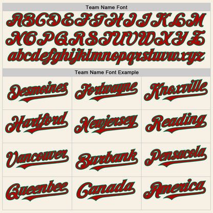 Custom Cream Kelly Green-Red Authentic Sleeveless Baseball Jersey - Sky-Custom