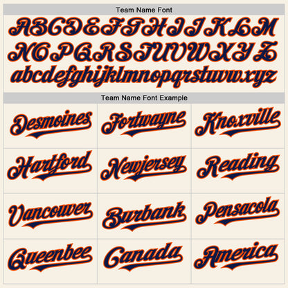Custom Cream Navy-Orange Authentic Sleeveless Baseball Jersey - Sky-Custom