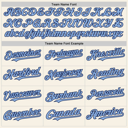Custom Cream Light Blue-Navy Authentic Sleeveless Baseball Jersey - Sky-Custom