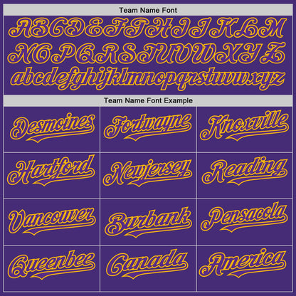 Custom Purple Gold Authentic Sleeveless Baseball Jersey - Sky-Custom