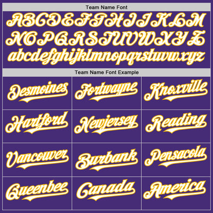 Custom Purple White-Gold Authentic Sleeveless Baseball Jersey - Sky-Custom