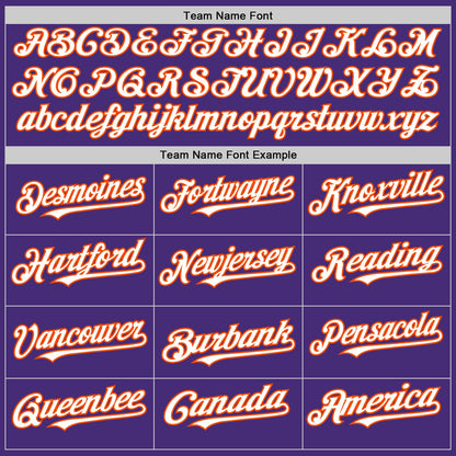 Custom Purple White-Orange Authentic Sleeveless Baseball Jersey - Sky-Custom
