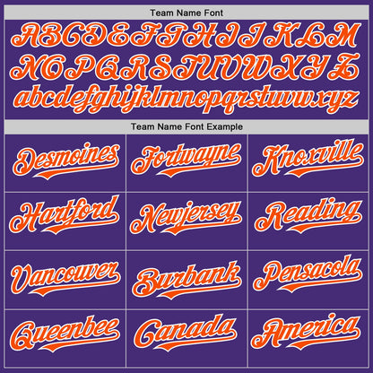 Custom Purple Orange-White Authentic Sleeveless Baseball Jersey - Sky-Custom