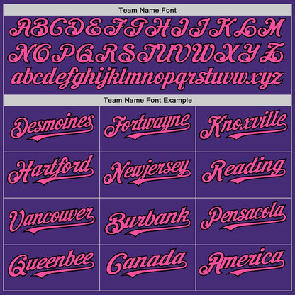 Custom Purple Pink-Black Authentic Sleeveless Baseball Jersey - Sky-Custom
