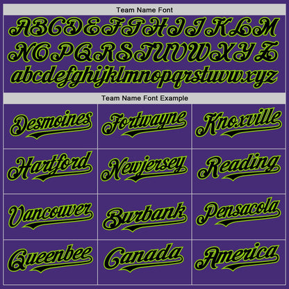 Custom Purple Black-Neon Green Authentic Sleeveless Baseball Jersey - Sky-Custom