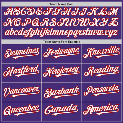 Custom Purple White-Red Authentic Sleeveless Baseball Jersey - Sky-Custom