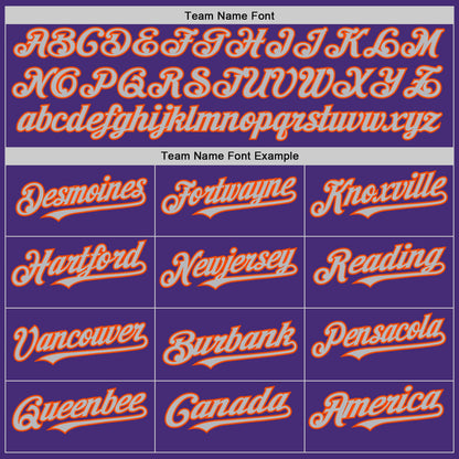 Custom Purple Orange-Gray Authentic Sleeveless Baseball Jersey - Sky-Custom