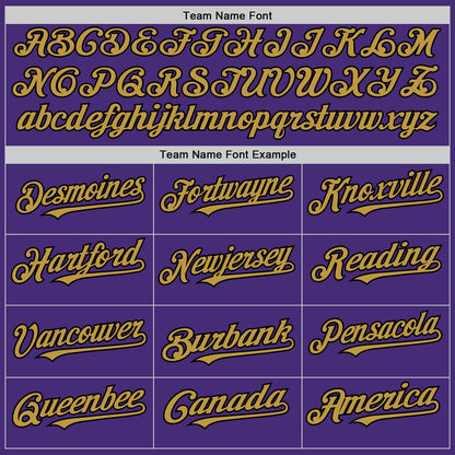 Custom Purple Black-Old Gold Authentic Sleeveless Baseball Jersey - Sky-Custom
