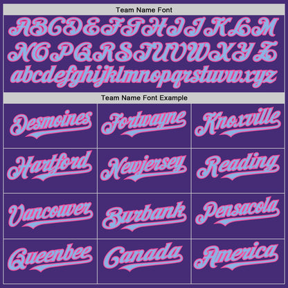 Custom Purple Light Blue-Pink Authentic Sleeveless Baseball Jersey - Sky-Custom