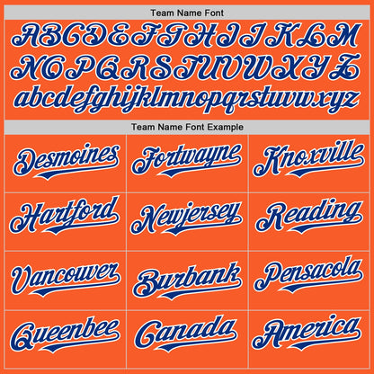 Custom Orange Royal-White Authentic Sleeveless Baseball Jersey - Sky-Custom