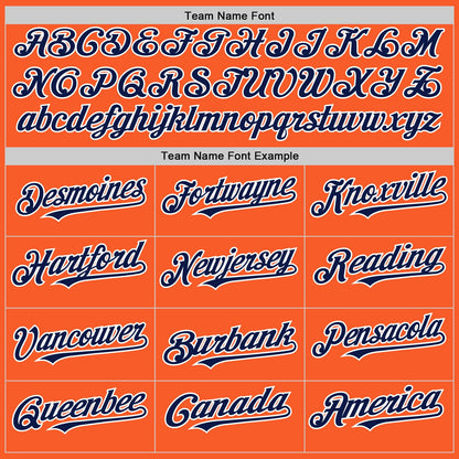 Custom Orange Navy-White Authentic Sleeveless Baseball Jersey - Sky-Custom
