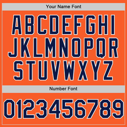 Custom Orange Navy-White Authentic Sleeveless Baseball Jersey - Sky-Custom